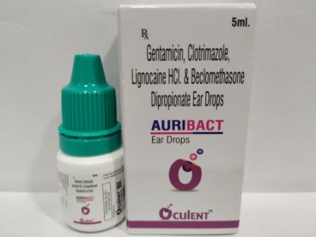 Auribact | Gentamicin 0.3% + Beclomethasone 0.025% + Clotrimazole 1% + Lignocaine 2%